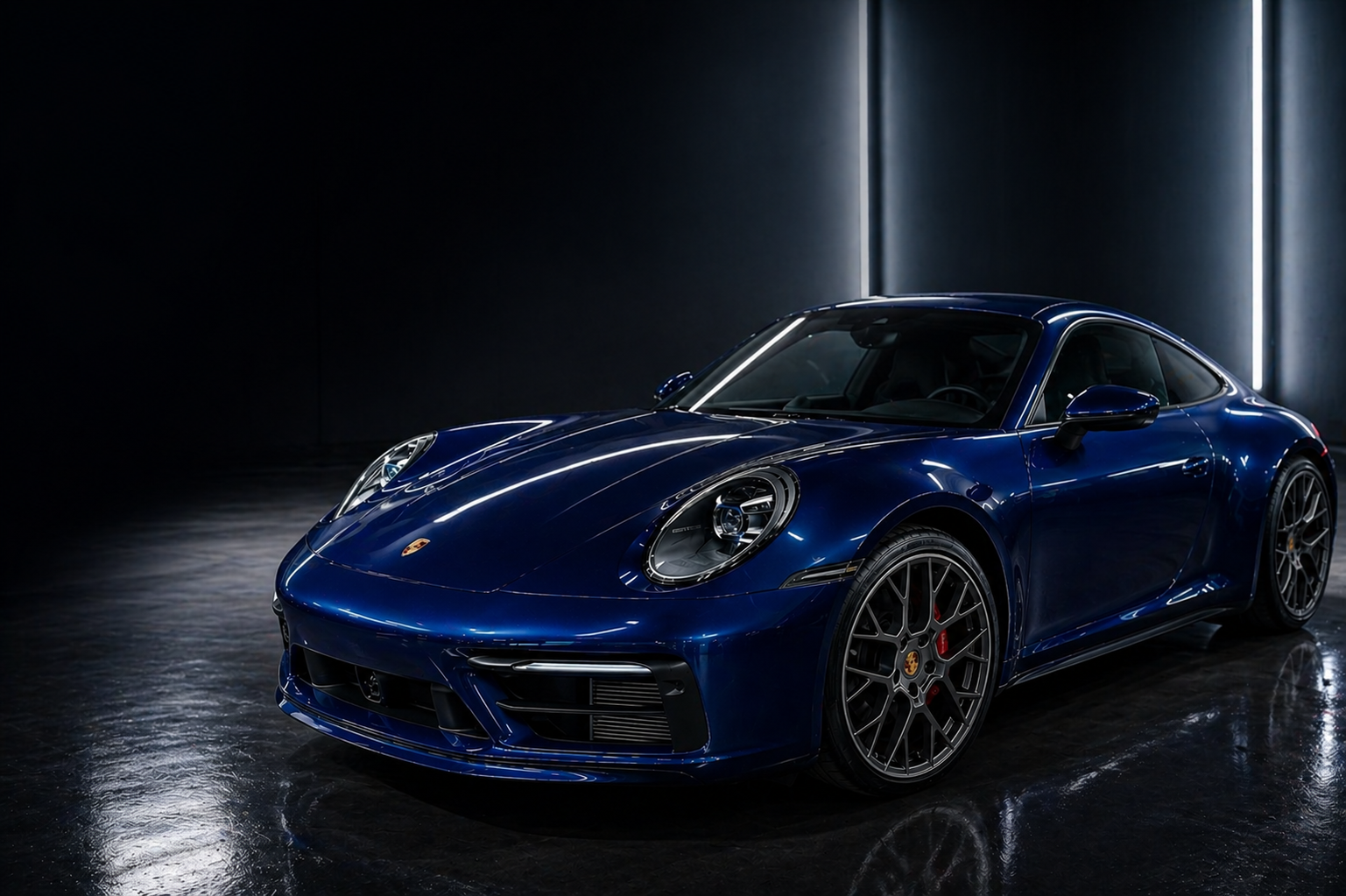 Blå Porsche 911 detaljert hos CarMax AS